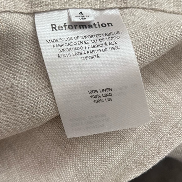 Reformation 100% linen beige vest size 4 - Picture 4 of 4